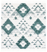 Safavieh Moroccan Tassel Shag Mts688Y Green/Ivory Rug.