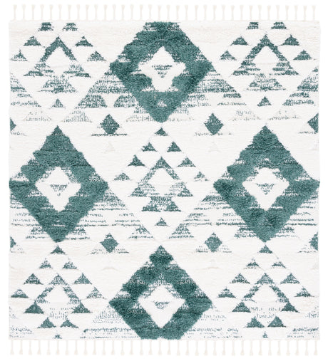 Safavieh Moroccan Tassel Shag Mts688Y Green/Ivory Rug.