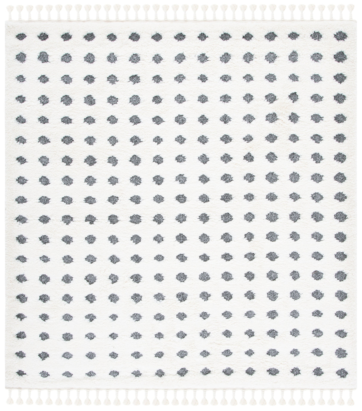 Safavieh Moroccan Tassel Shag Mts690A Ivory/Grey Rugs.