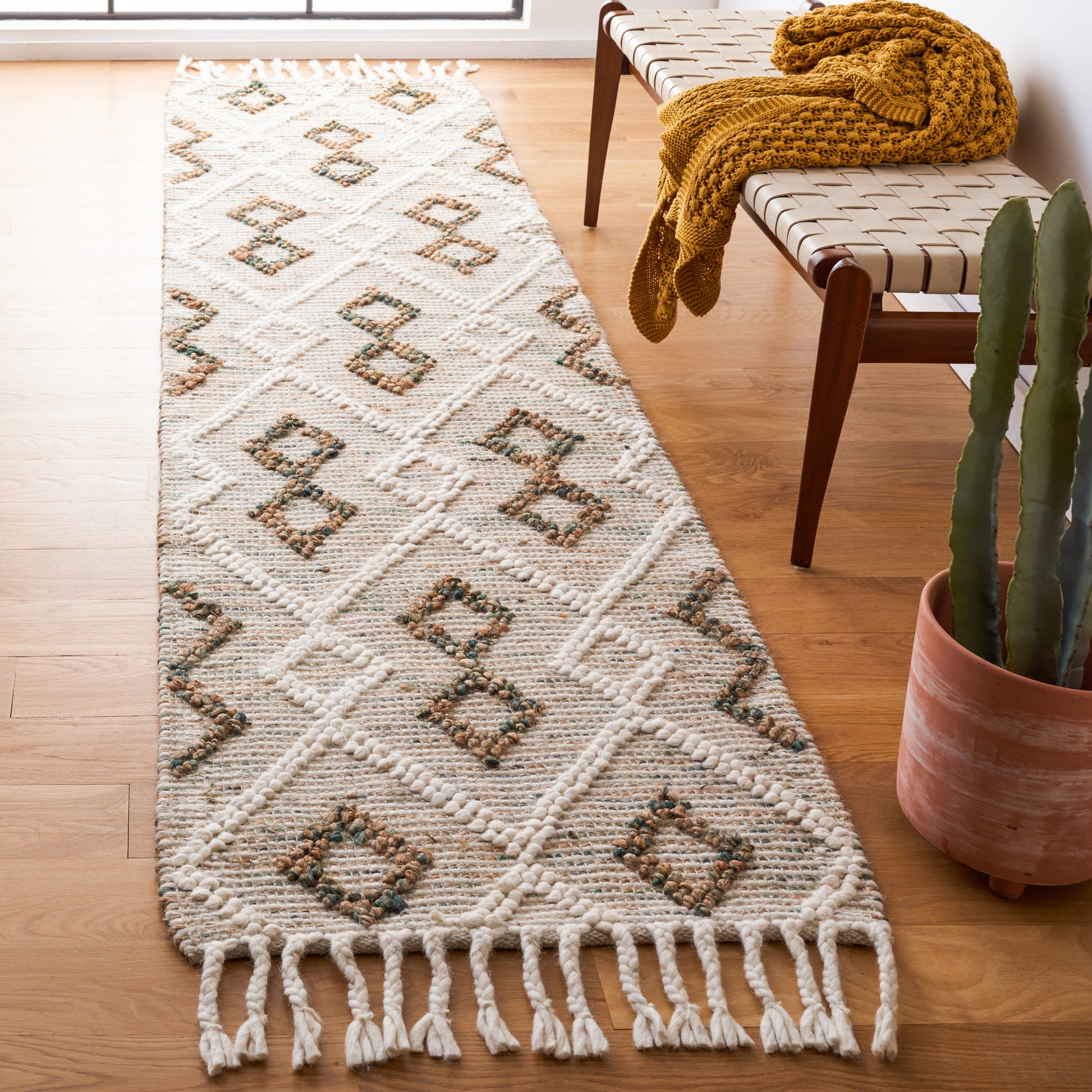 Safavieh Natura Nat180Y Ivory/Emerald Area Rug