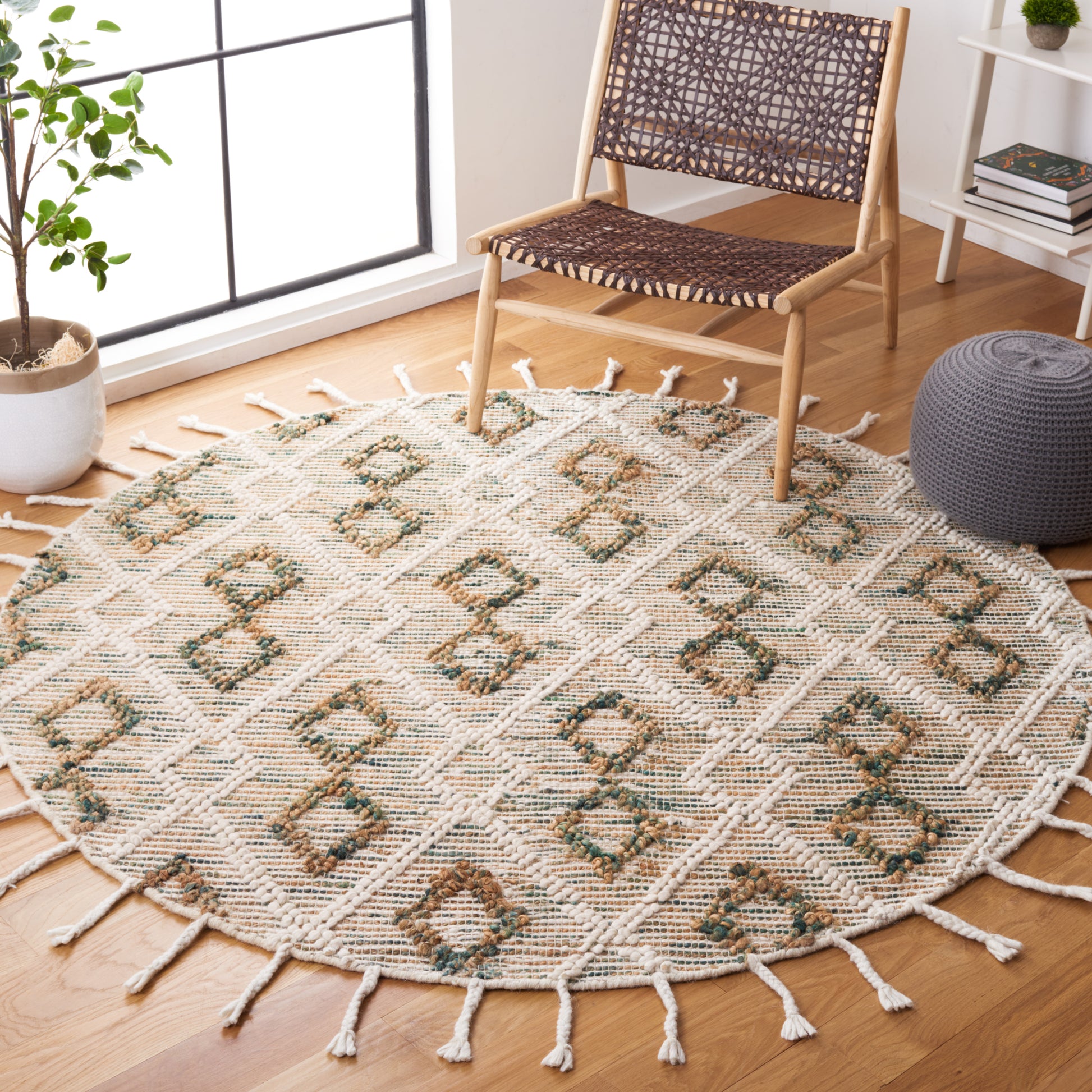 Safavieh Natura Nat180Y Ivory/Emerald Area Rug