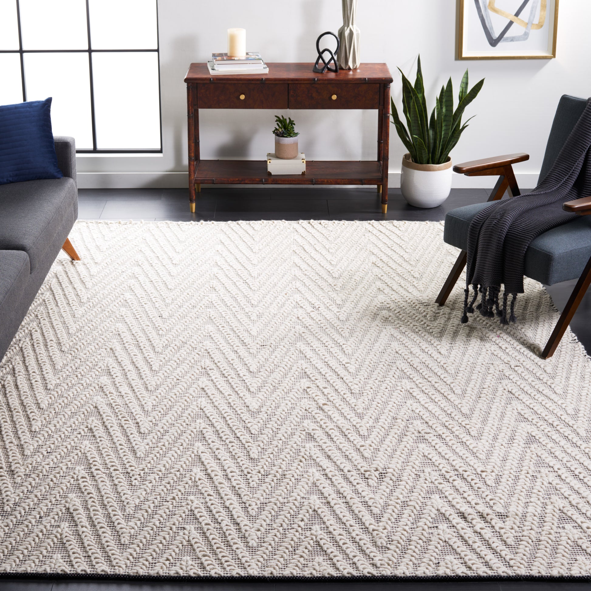 Safavieh Natura Nat277A Ivory/Black Area Rug