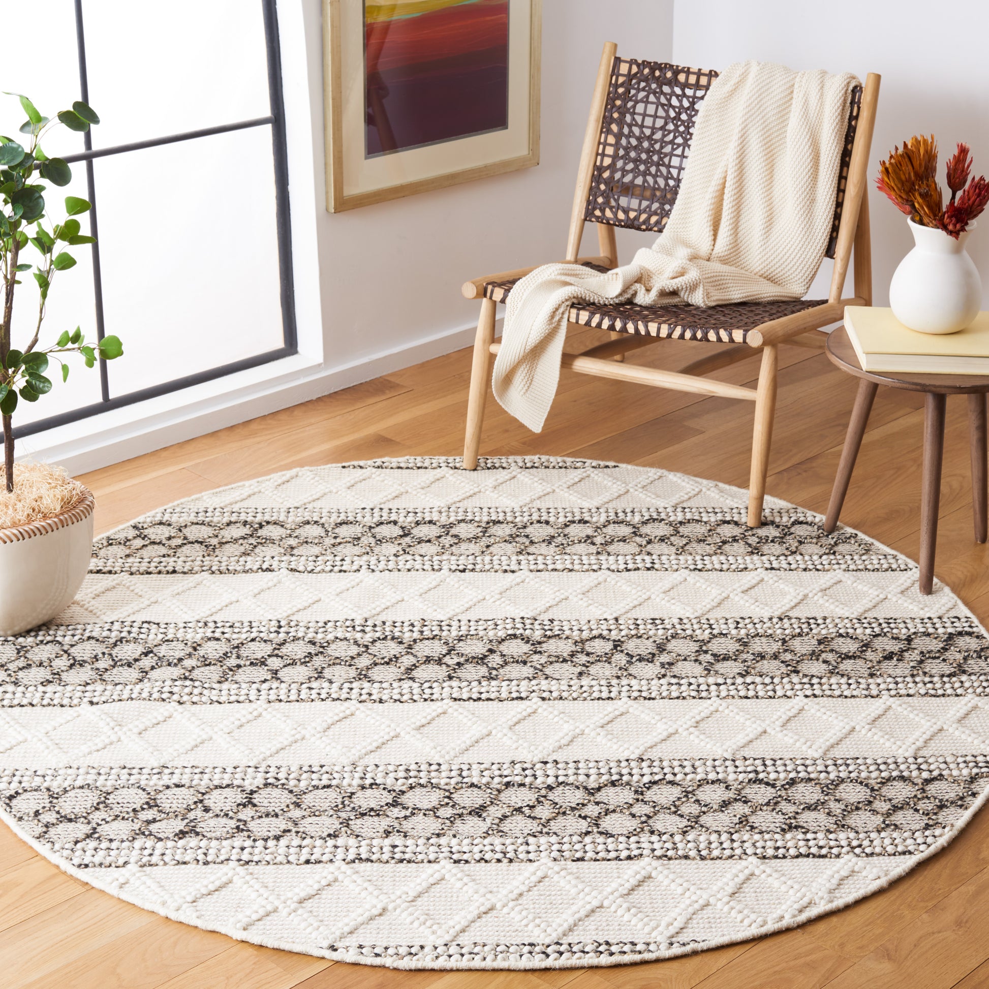 Safavieh Natura Nat340A Ivory/Black Area Rug