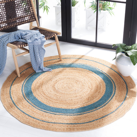 Safavieh Natural Fiber Nf120N Navy/Natural Area Rug