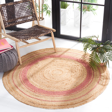 Safavieh Natural Fiber Nf120U Pink/Natural Area Rug