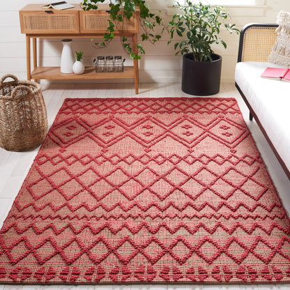 Safavieh Natural Fiber Nf219Q Red/Natural Area Rug