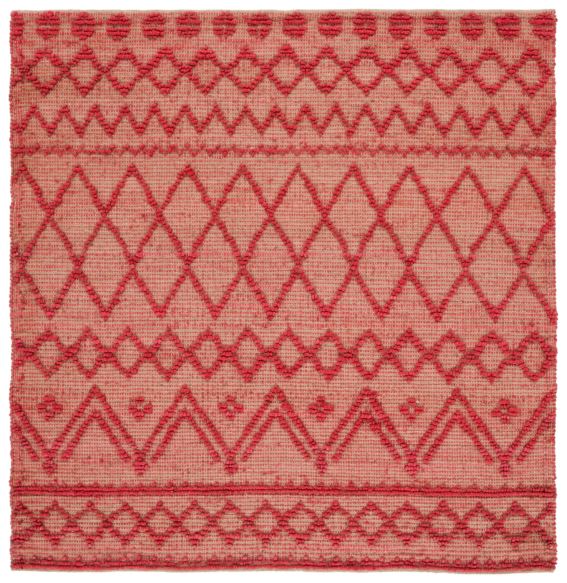 Safavieh Natural Fiber Nf219Q Red/Natural Area Rug