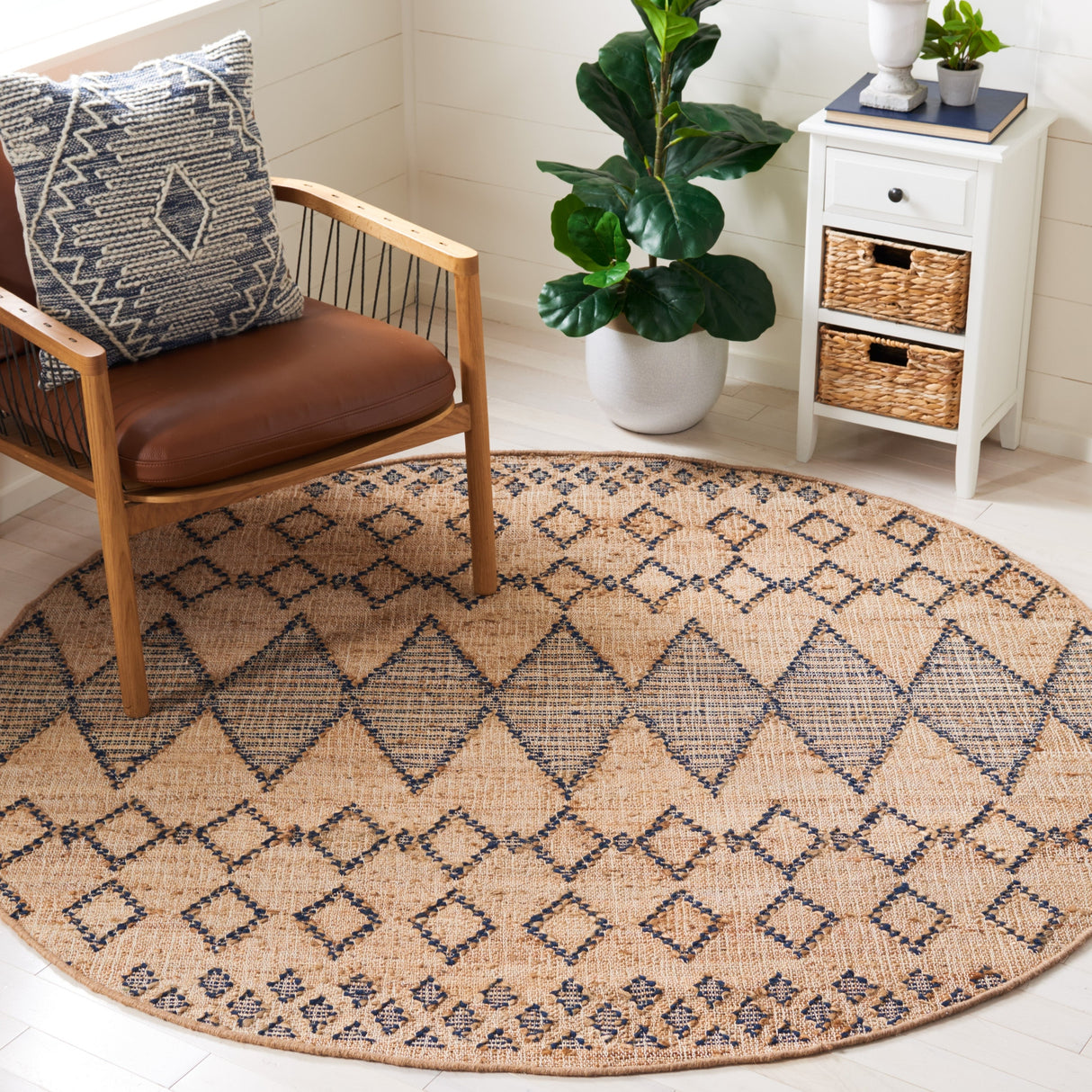 Safavieh Natural Fiber Nf224Z Black/Natural Rug.