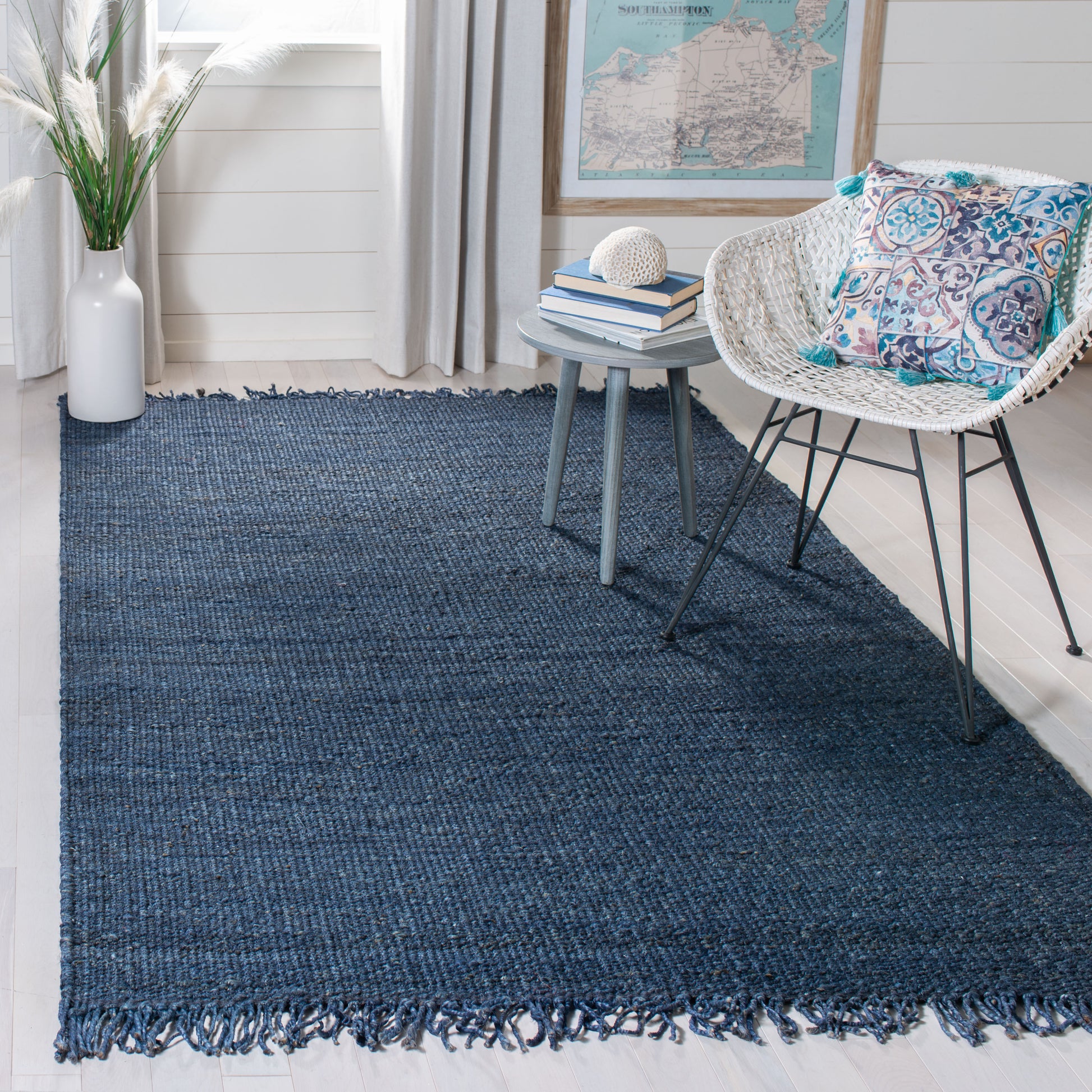 Safavieh Natural Fiber Nf368N Navy Area Rug