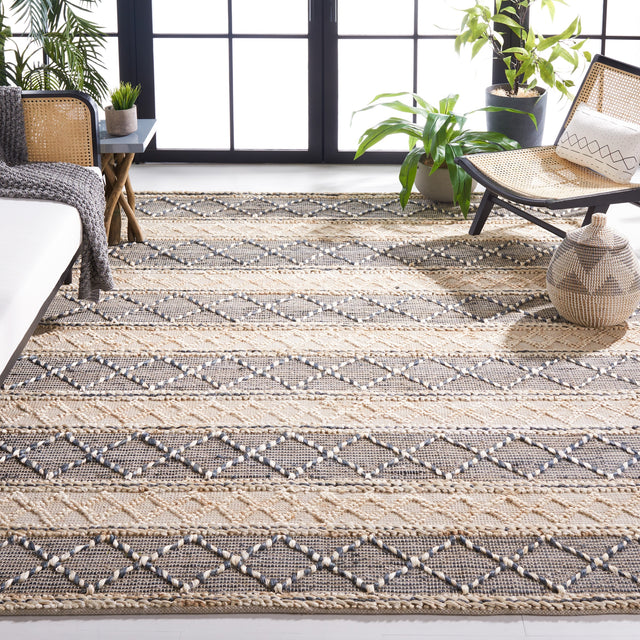 Safavieh Natural Fiber Nf375A Natural/Grey Rug.