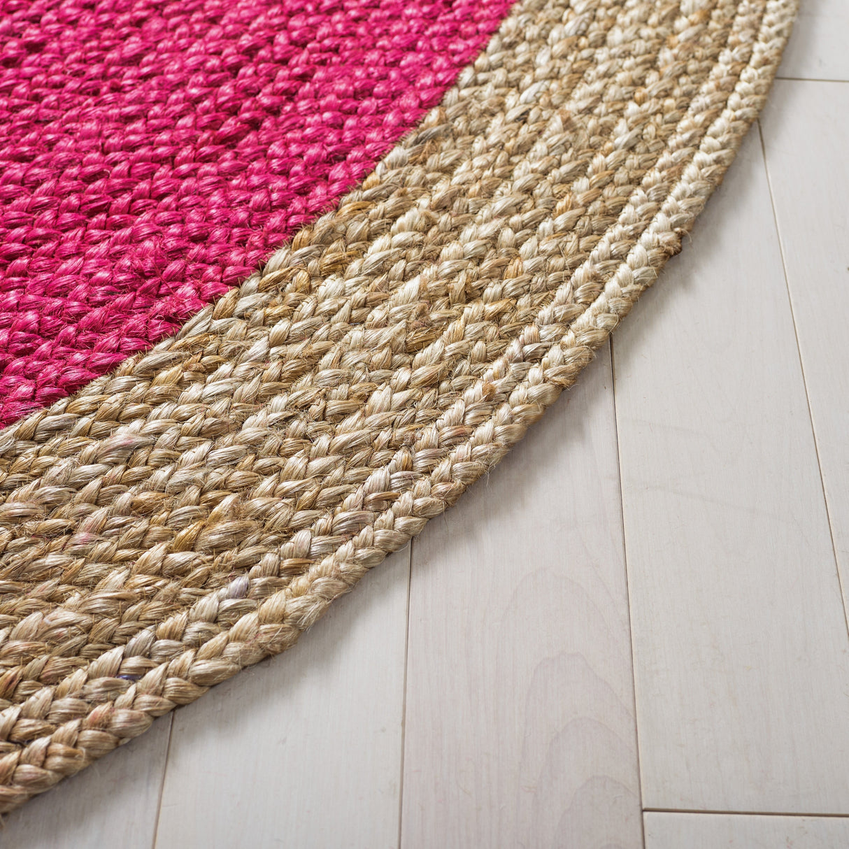 Safavieh Natural Fiber Nf801C Fuchsia/Natural Rug.