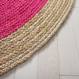 Safavieh Natural Fiber Nf801C Fuchsia/Natural Rug.