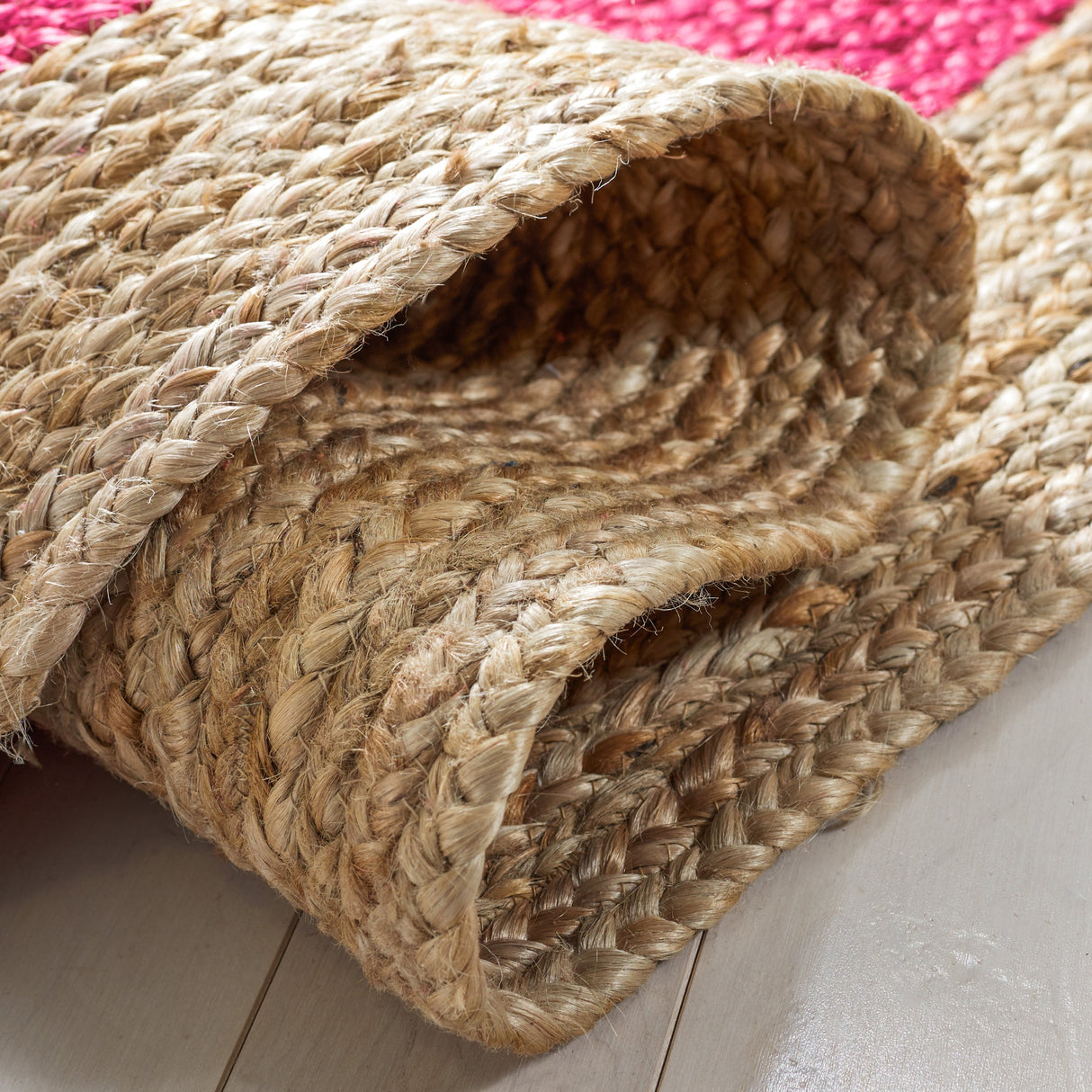Safavieh Natural Fiber Nf801C Fuchsia/Natural Rug.