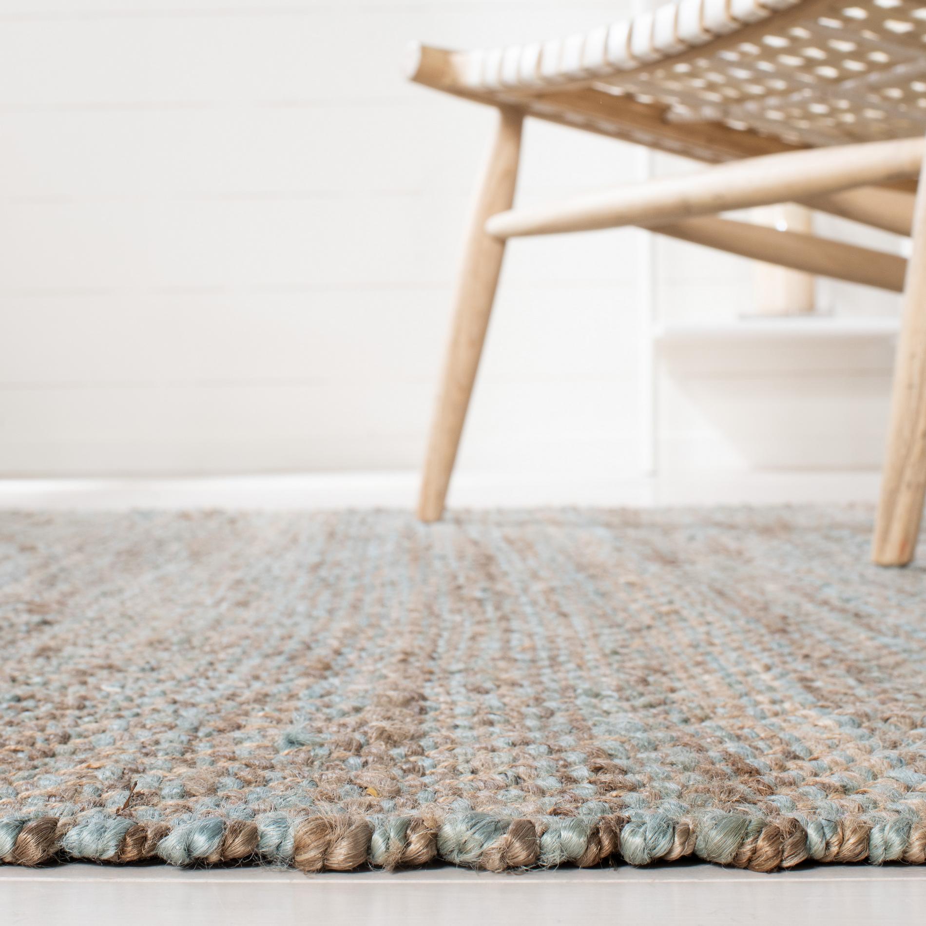 Safavieh Natural Fiber Nf827A Natural/Teal Area Rug