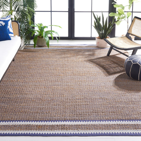 Safavieh Natural Fiber Nf874N Natural/Navy Rug.