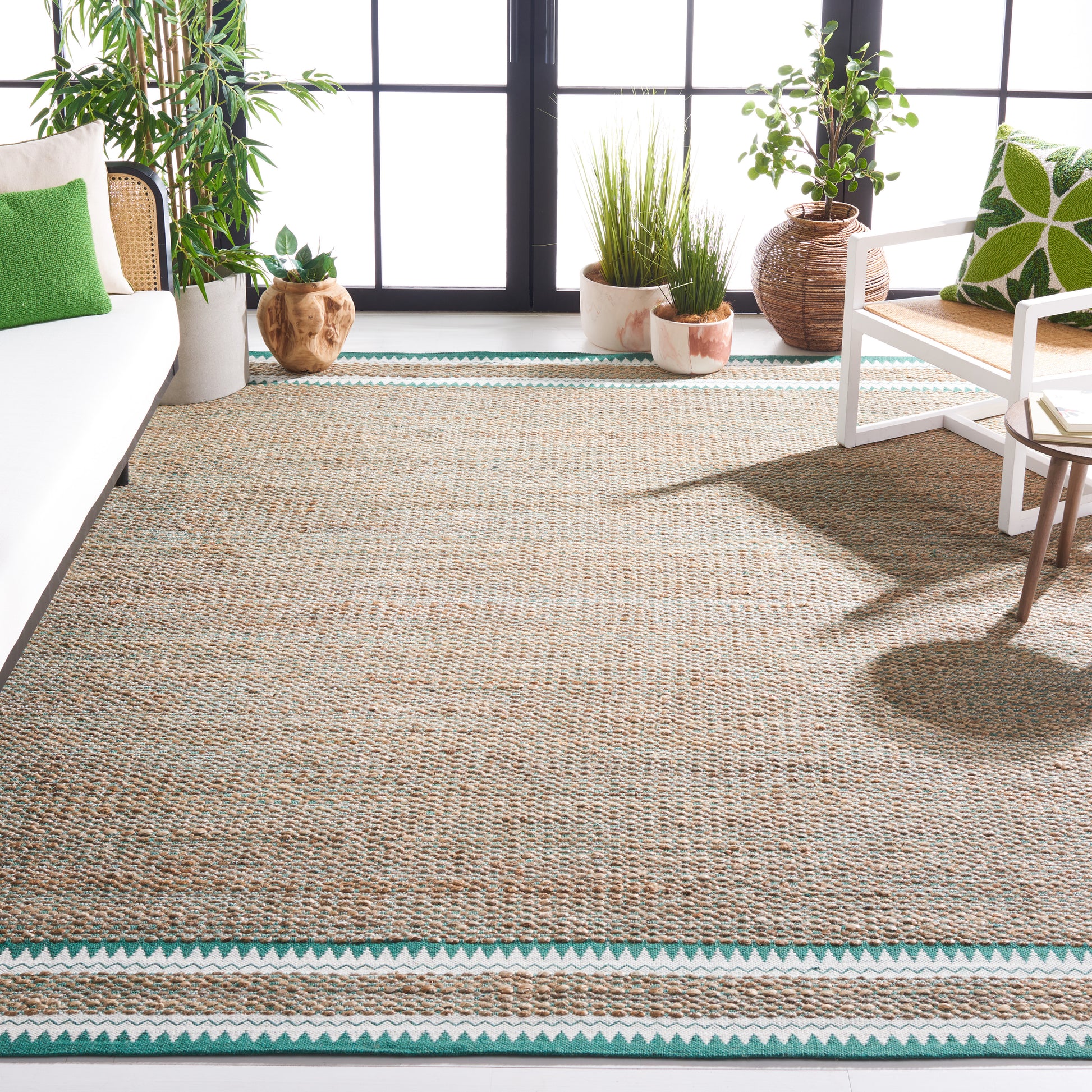 Safavieh Natural Fiber Nf874Y Natural/Green Area Rug