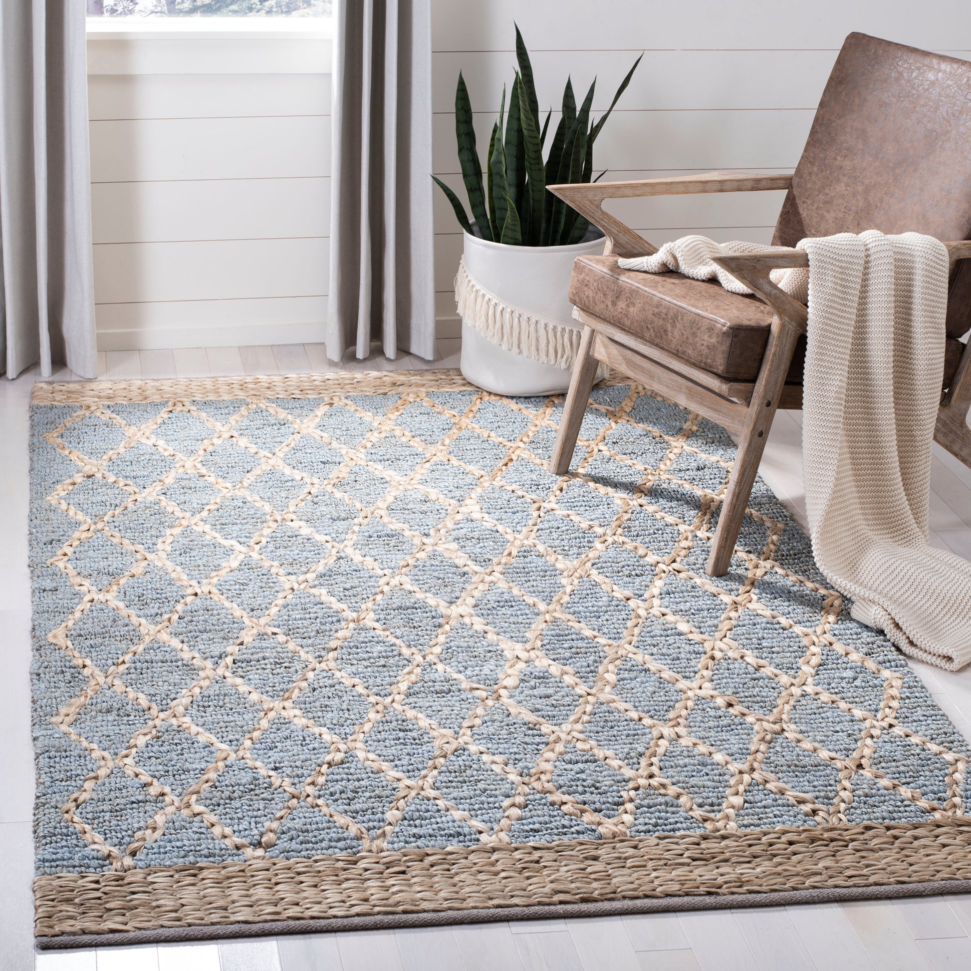 Safavieh Natural Fiber Nf951L Light Blue Area Rug