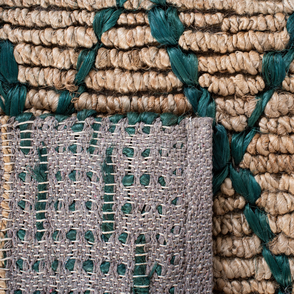 Safavieh Natural Fiber Nf951X Natural/Dark Green Rugs.