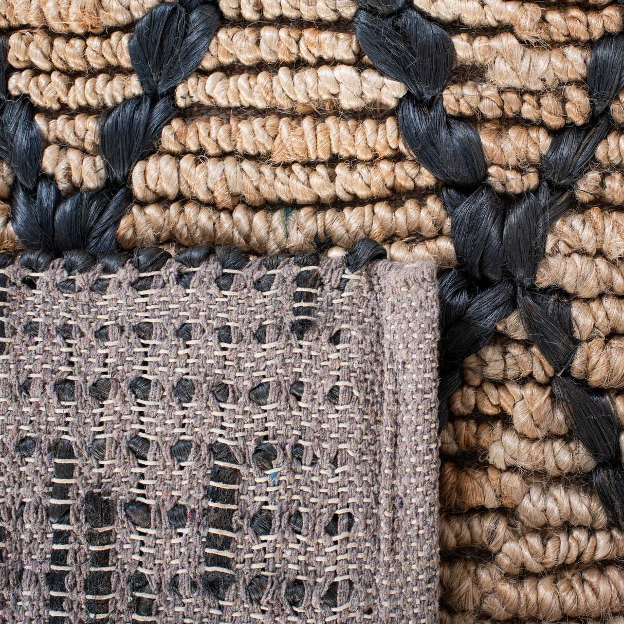 Safavieh Natural Fiber Nf951Z Natural/Black Rugs.