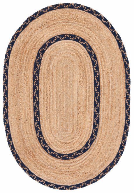 Safavieh Natural Fiber Nfb260N Natural/Navy Rug.