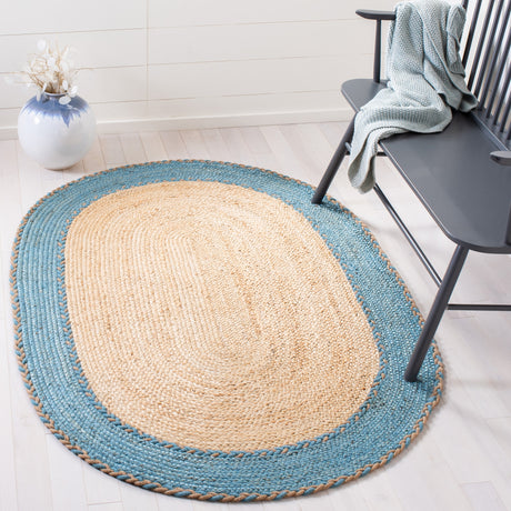 Safavieh Natural Fiber Nfb261M Natural/Blue Rug.