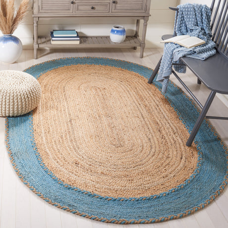 Safavieh Natural Fiber Nfb261M Natural/Blue Rug.