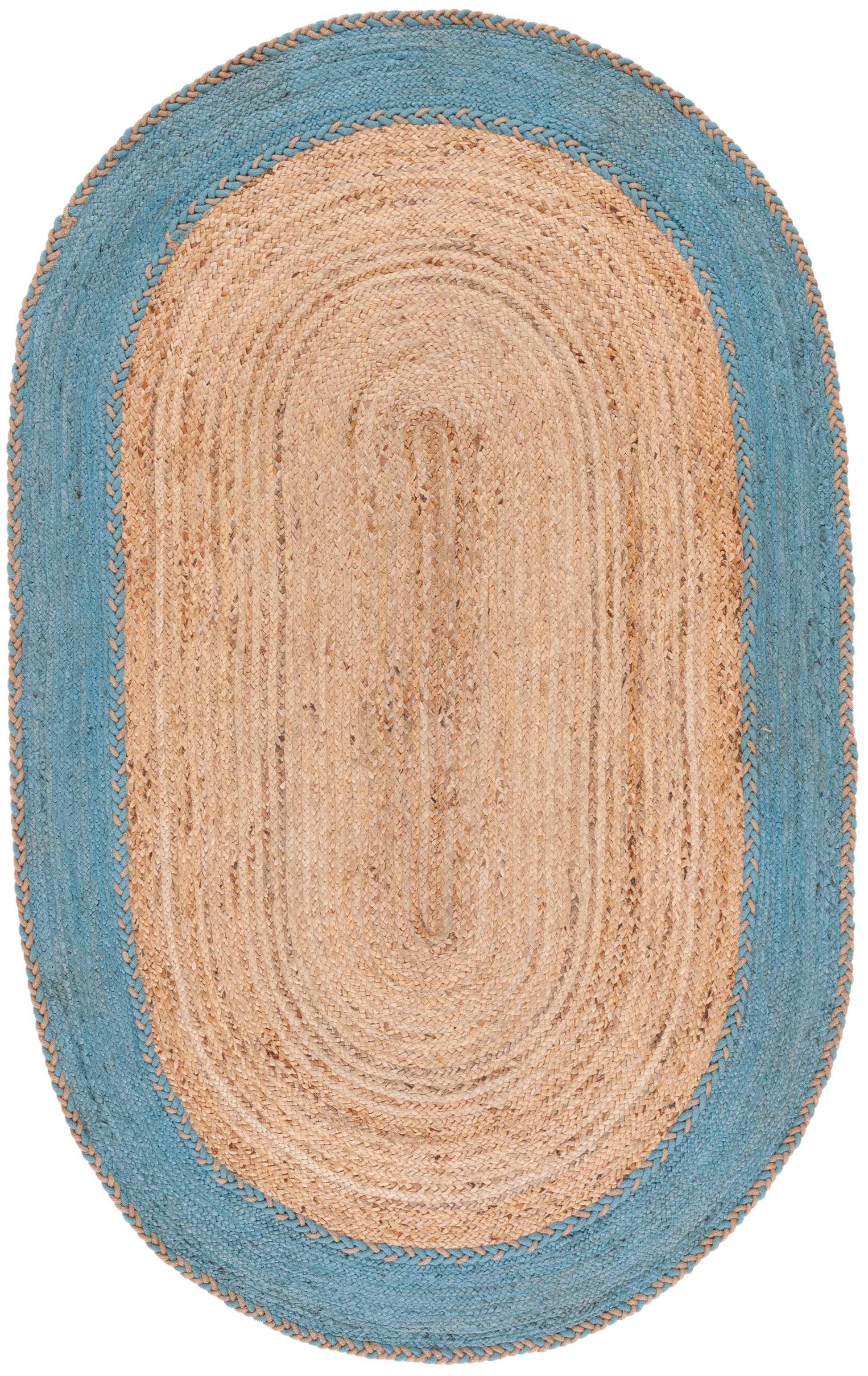 Safavieh Natural Fiber Nfb261M Natural/Blue Area Rug