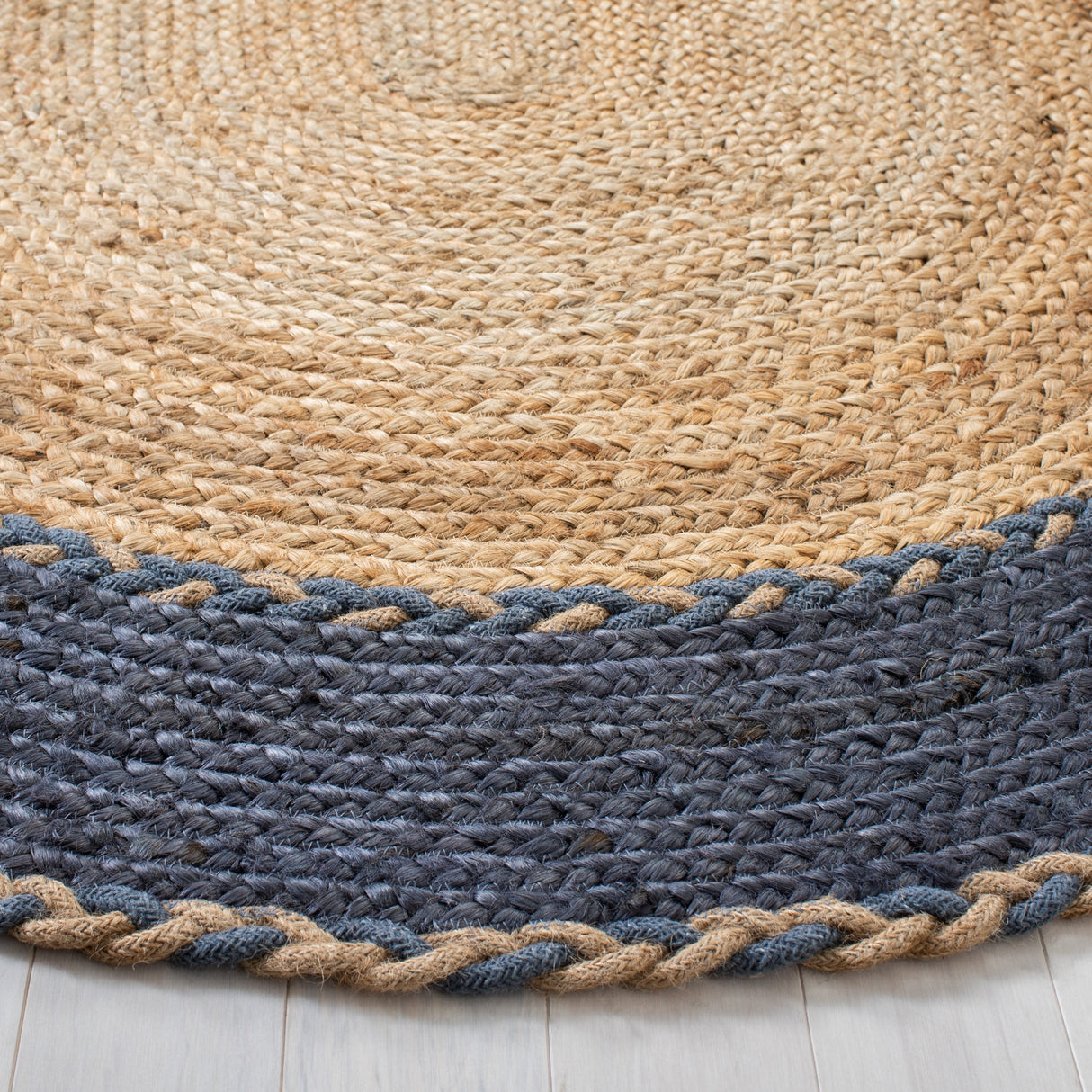 Safavieh Natural Fiber Nfb261N Natural/Navy Rug.