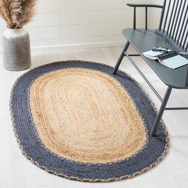 Safavieh Natural Fiber Nfb261N Natural/Navy Rug.