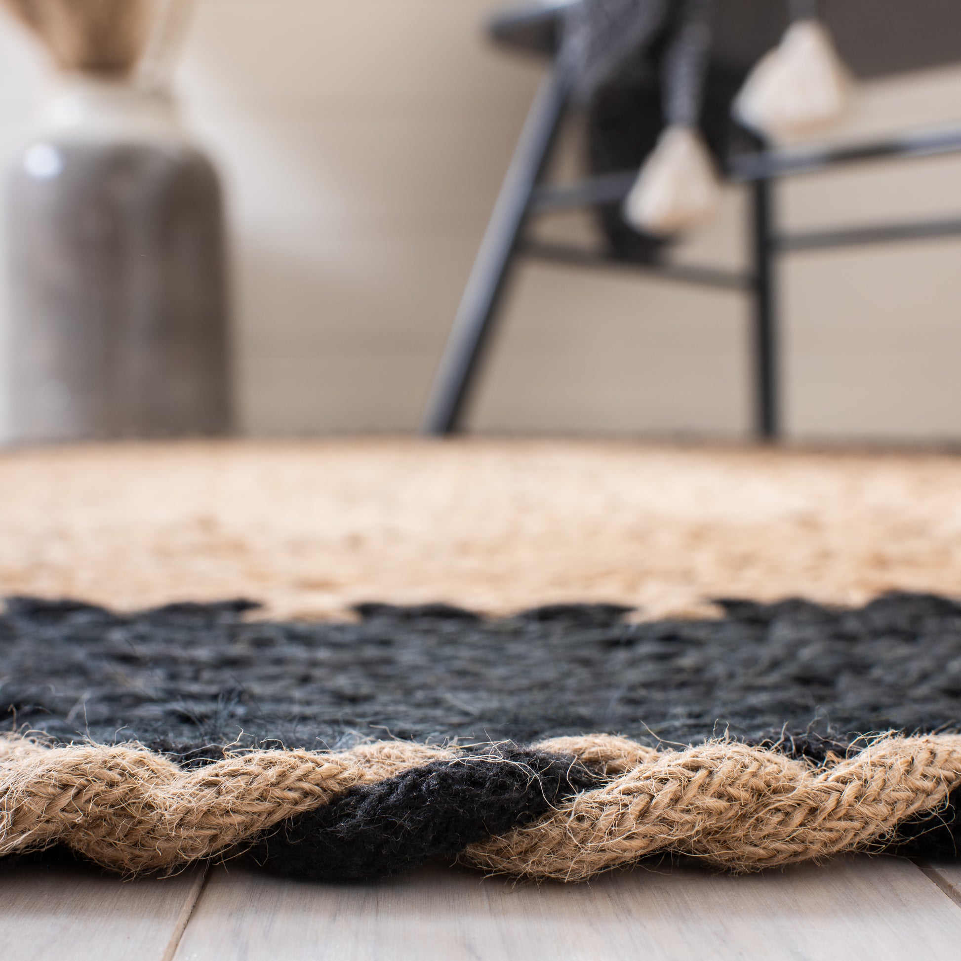 Safavieh Natural Fiber Nfb261Z Natural/Black Area Rug