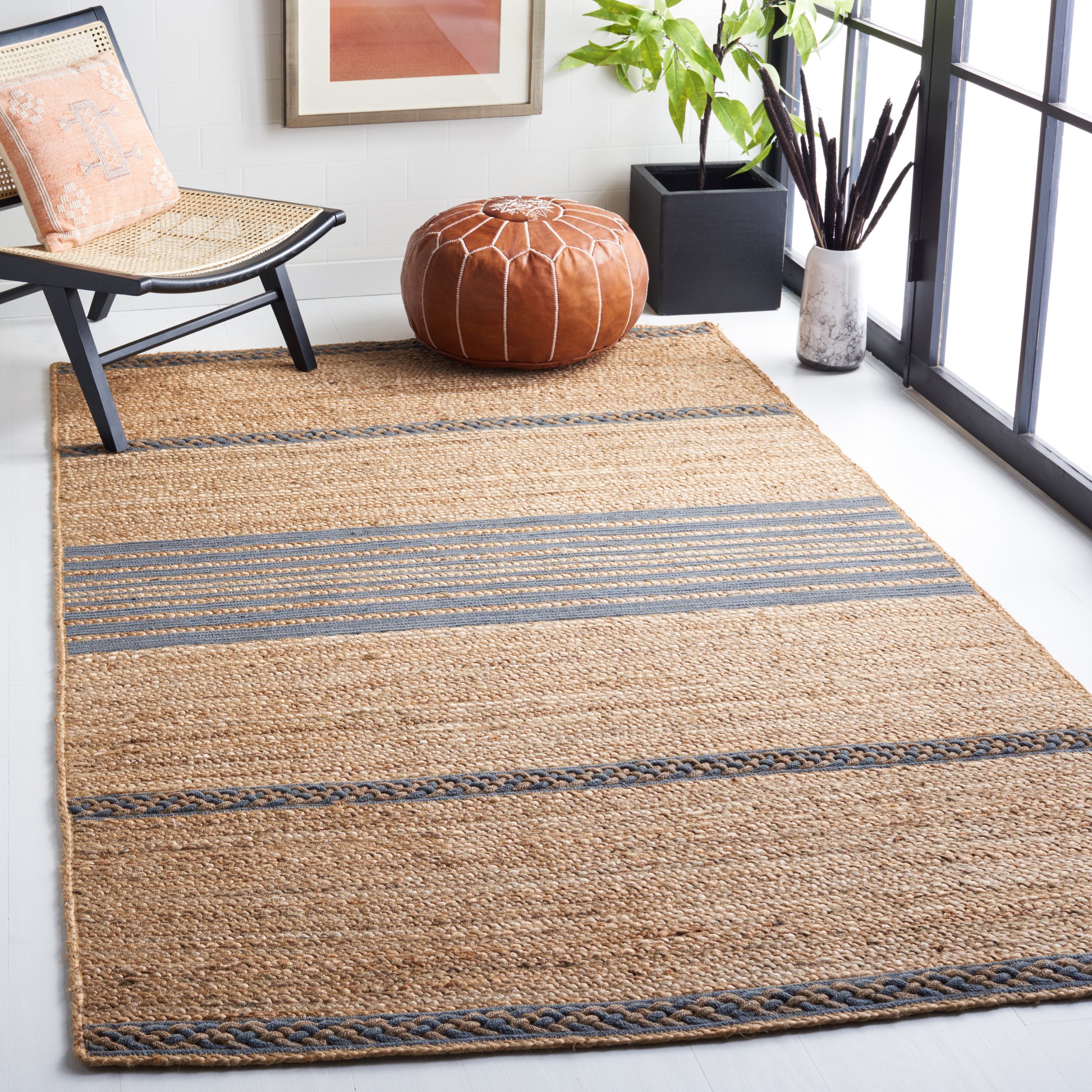 Safavieh Natural Fiber Nfb262F Natural/Grey Area Rug