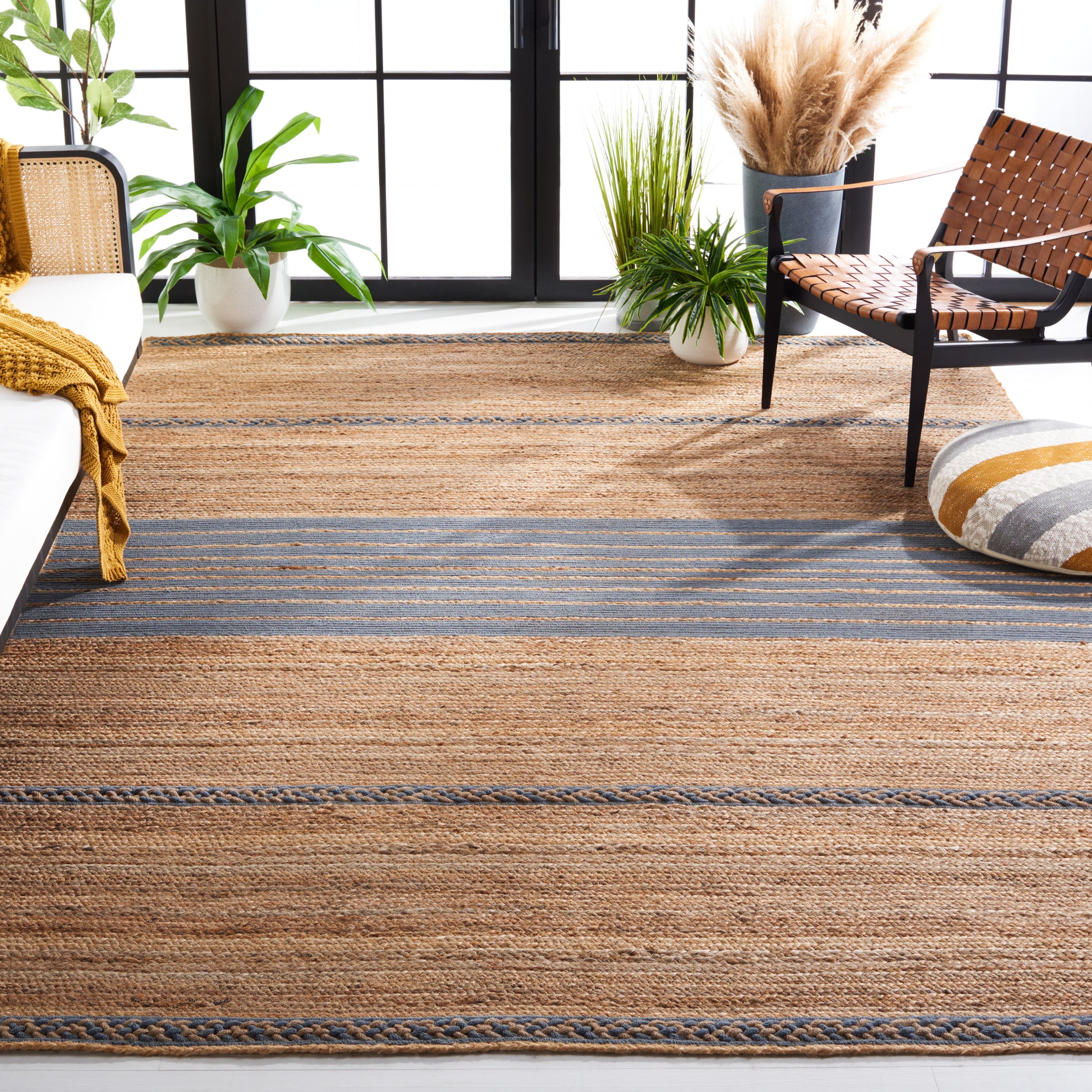 Safavieh Natural Fiber Nfb262F Natural/Grey Area Rug