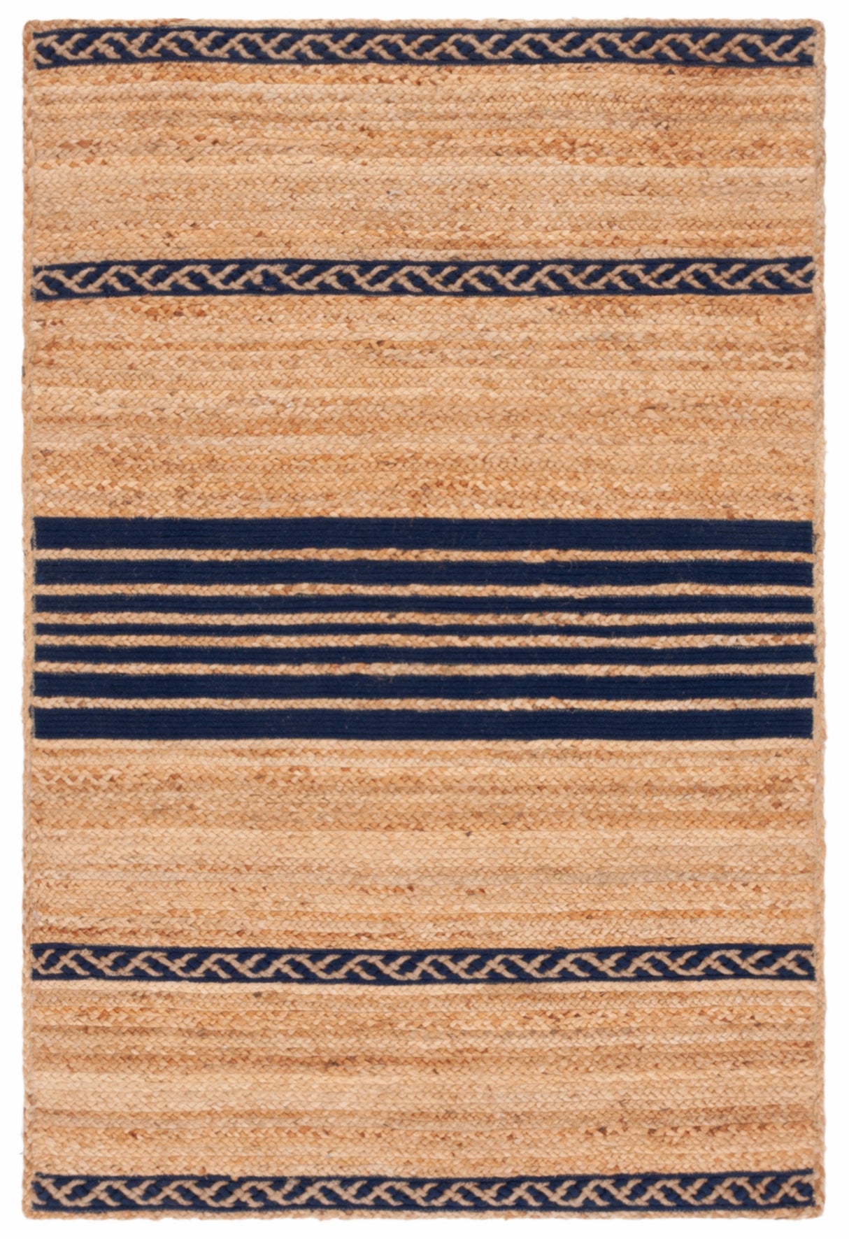 Safavieh Natural Fiber Nfb262N Natural/Navy Rug.