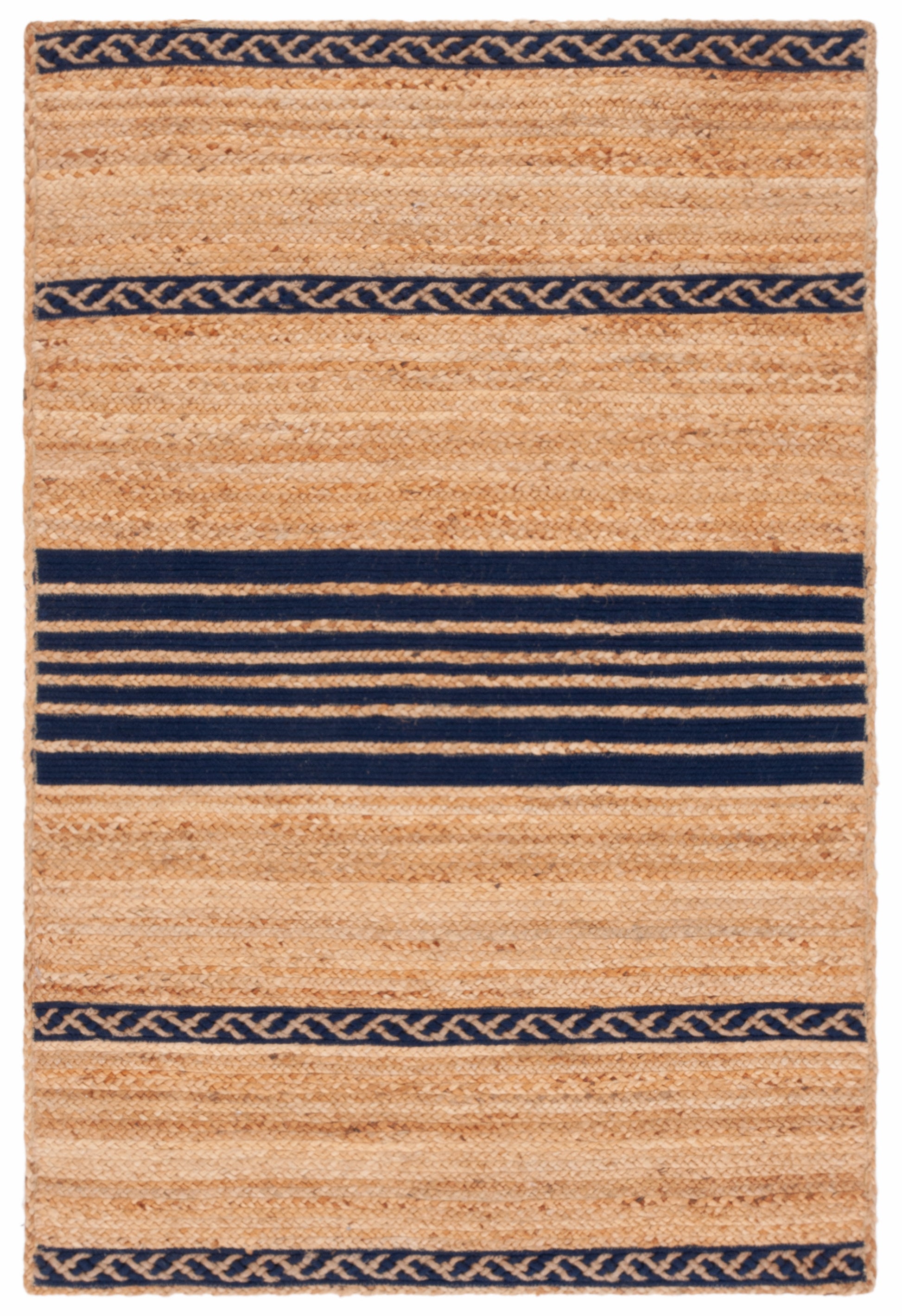 Safavieh Natural Fiber Nfb262N Natural/Navy Area Rug