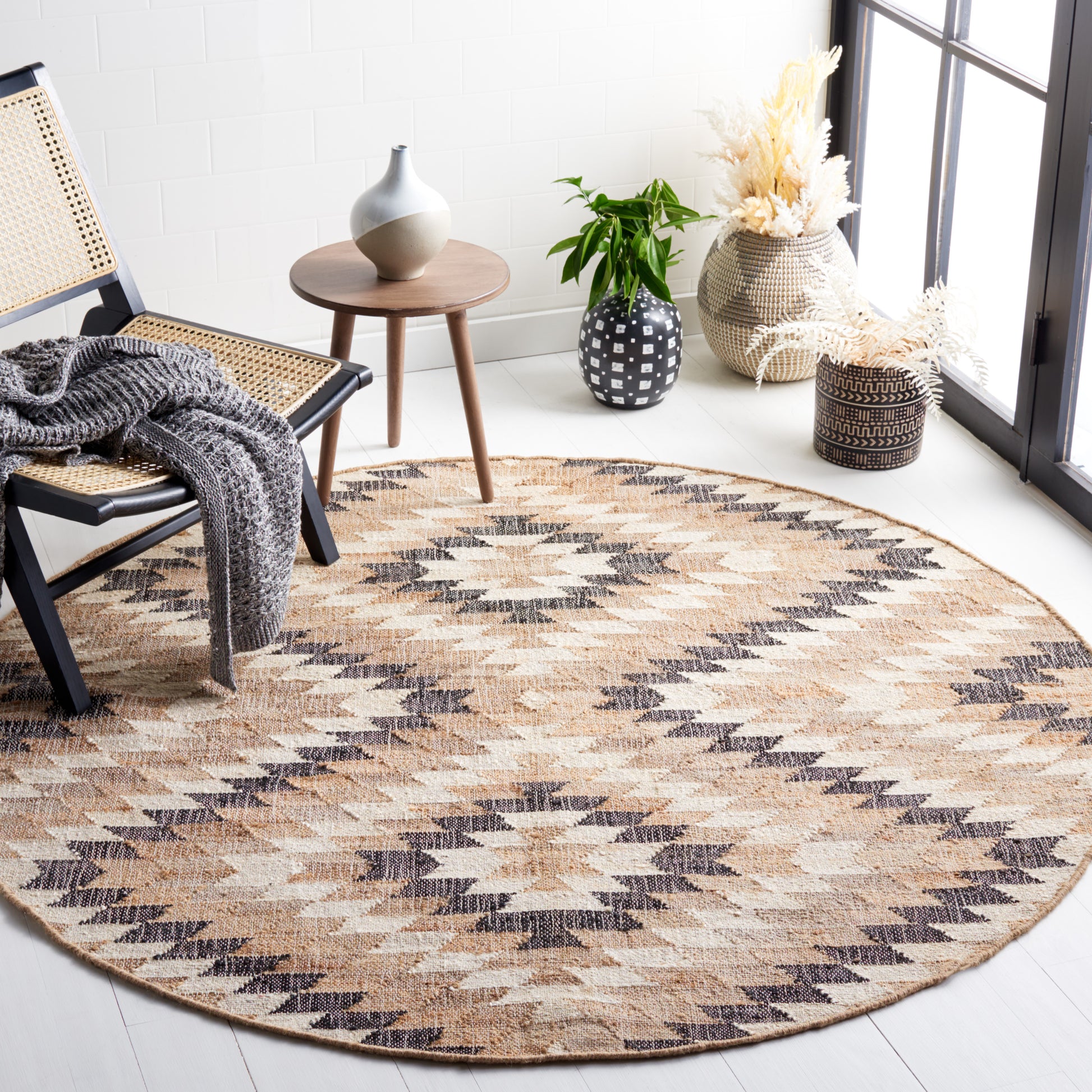 Safavieh Natural Fiber Nfb401A Natural/Black Area Rug