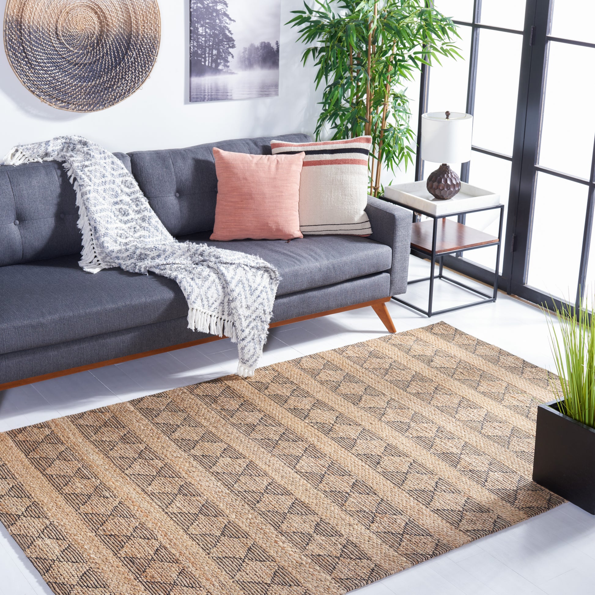 Safavieh Natural Fiber Nfb551A Natural/Black Area Rug