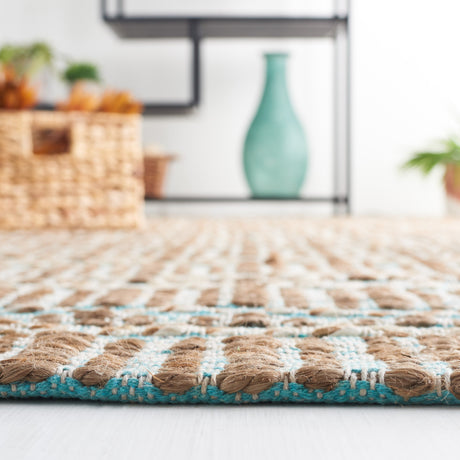 Safavieh Natural Fiber Nfb651K Teal/Natural Rug.