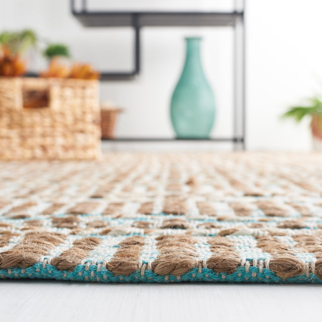 Safavieh Natural Fiber Nfb651K Teal/Natural Rug.