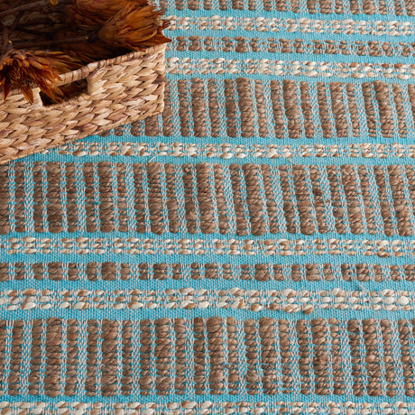 Safavieh Natural Fiber Nfb651K Teal/Natural Rug.