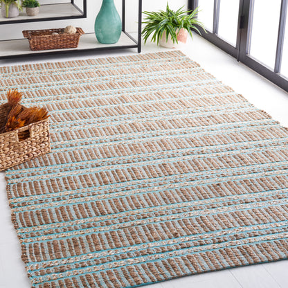 Safavieh Natural Fiber Nfb651K Teal/Natural Area Rug