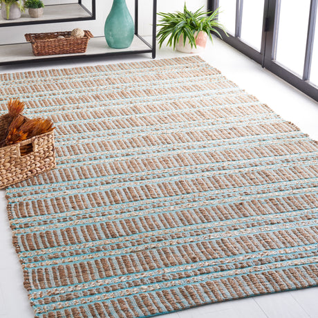 Safavieh Natural Fiber Nfb651K Teal/Natural Rug.