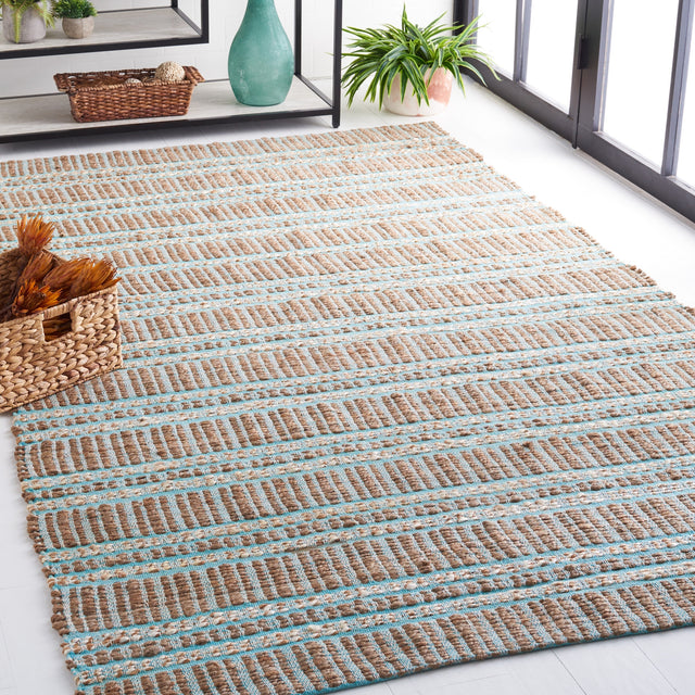 Safavieh Natural Fiber Nfb651K Teal/Natural Rug.