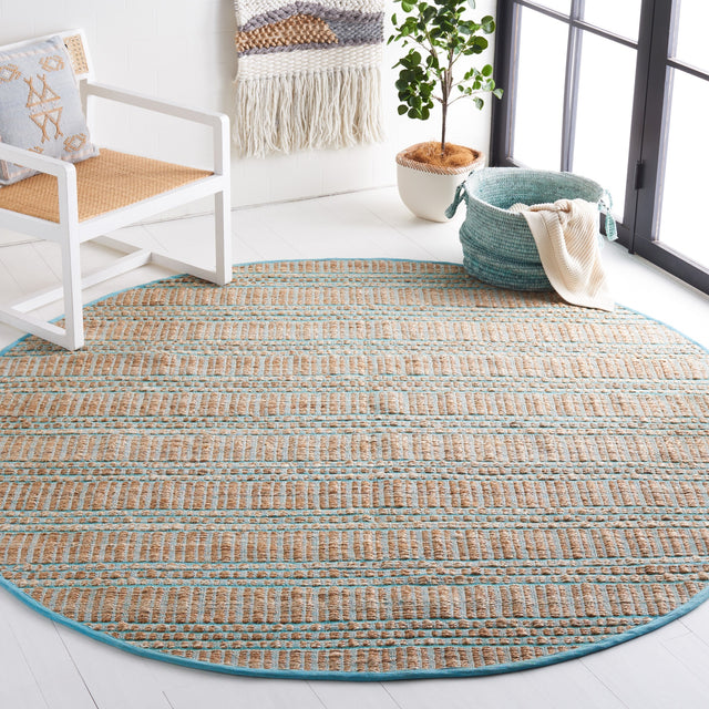 Safavieh Natural Fiber Nfb651K Teal/Natural Rug.