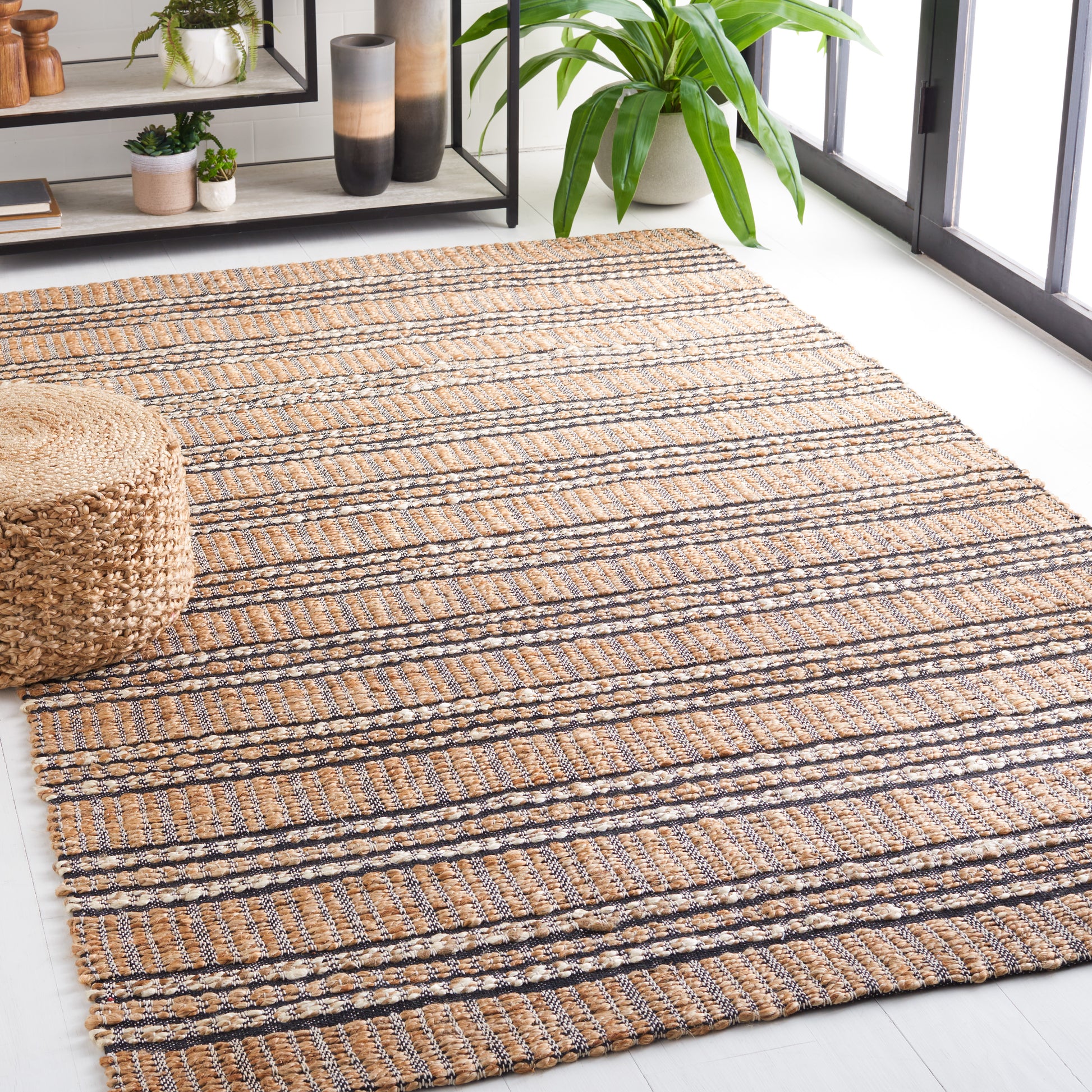 Safavieh Natural Fiber Nfb651N Navy/Natural Area Rug