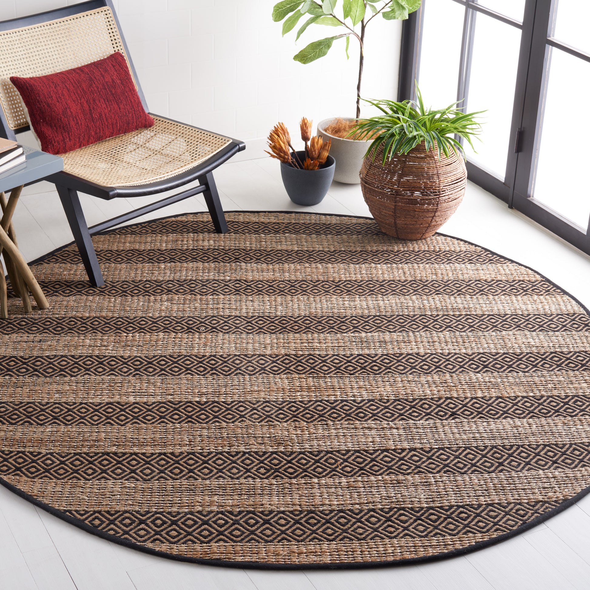 Safavieh Natural Fiber Nfb653Z Black/Natural Area Rug