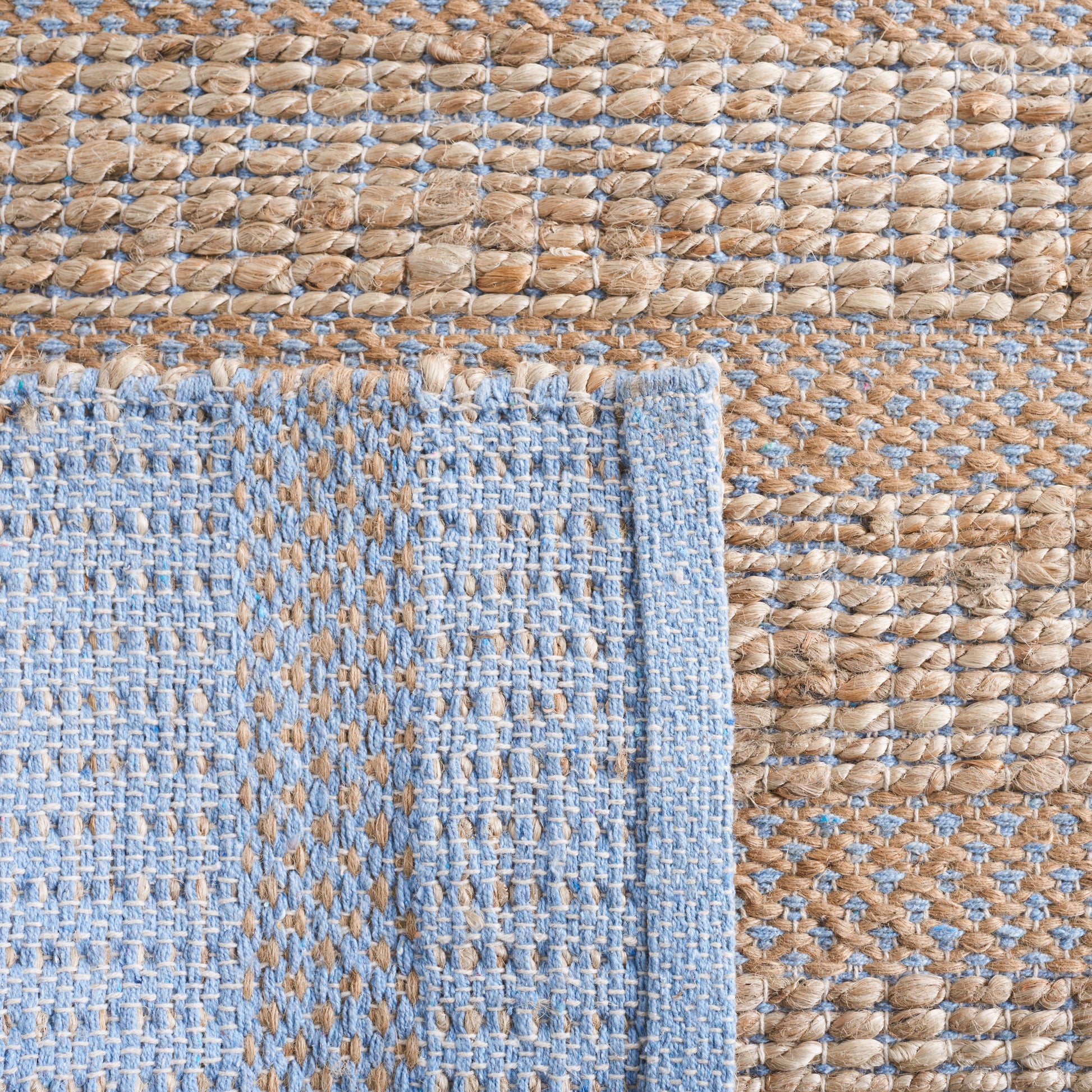 Safavieh Natural Fiber Nfb654M Light Blue/Natural Area Rug