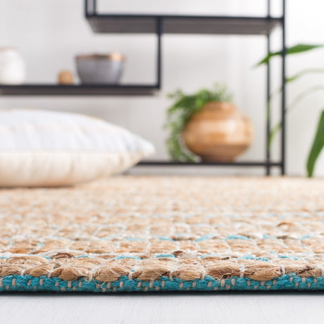 Safavieh Natural Fiber Nfb655K Teal/Natural Rug.