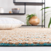 Safavieh Natural Fiber Nfb655K Teal/Natural Area Rug