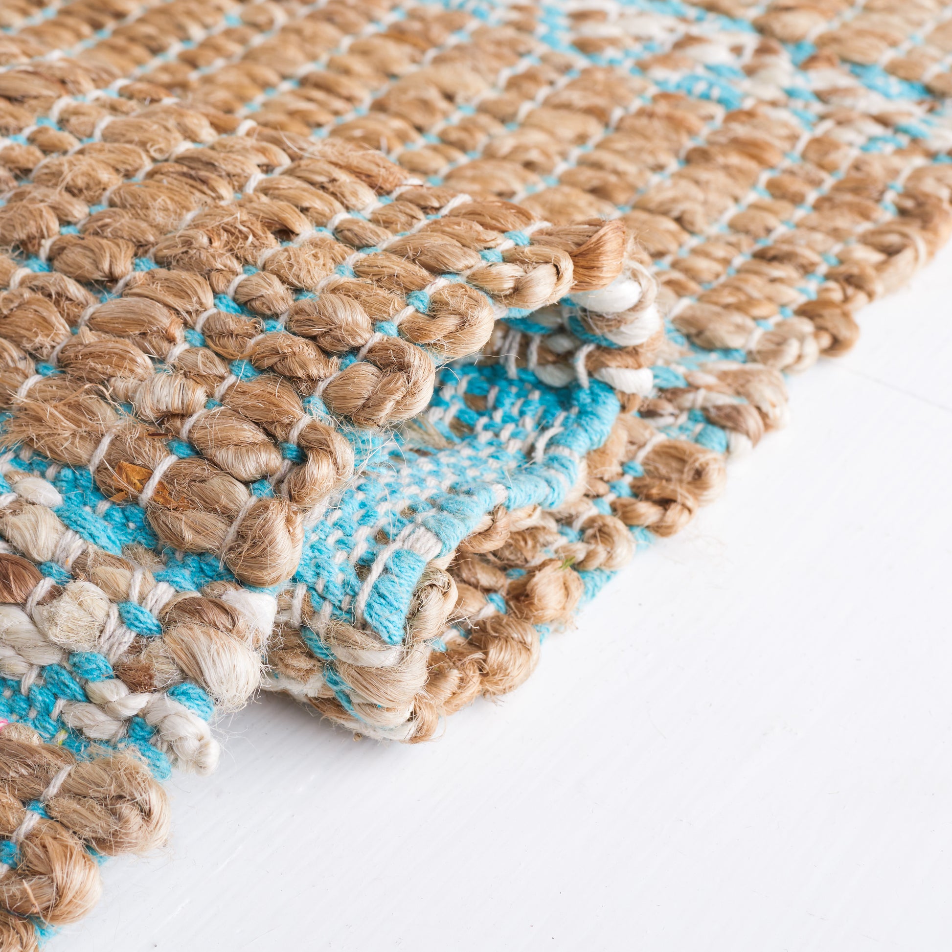 Safavieh Natural Fiber Nfb655K Teal/Natural Area Rug