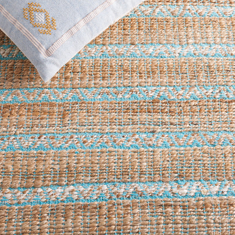 Safavieh Natural Fiber Nfb655K Teal/Natural Rug.
